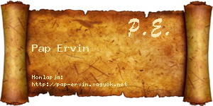 Pap Ervin névjegykártya