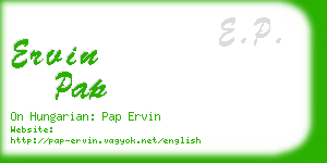 ervin pap business card